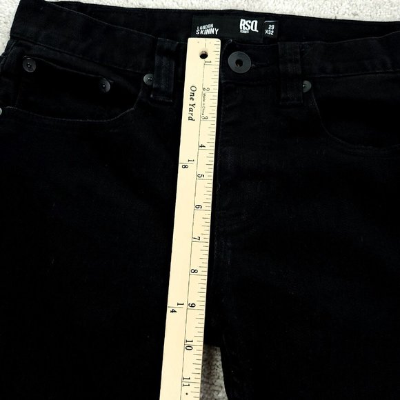 RSQ Jeans Men's 29x32 Black Stretch London Skinny Tapered Denim - Picture 4 of 10